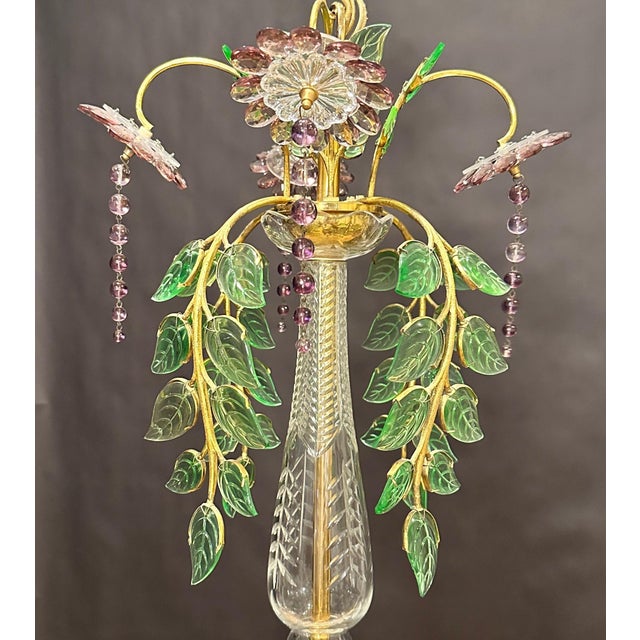 1970s 1970s Maison Baguès Style Gilt Bronze And Cut Glass Chandelier For Sale - Image 5 of 10