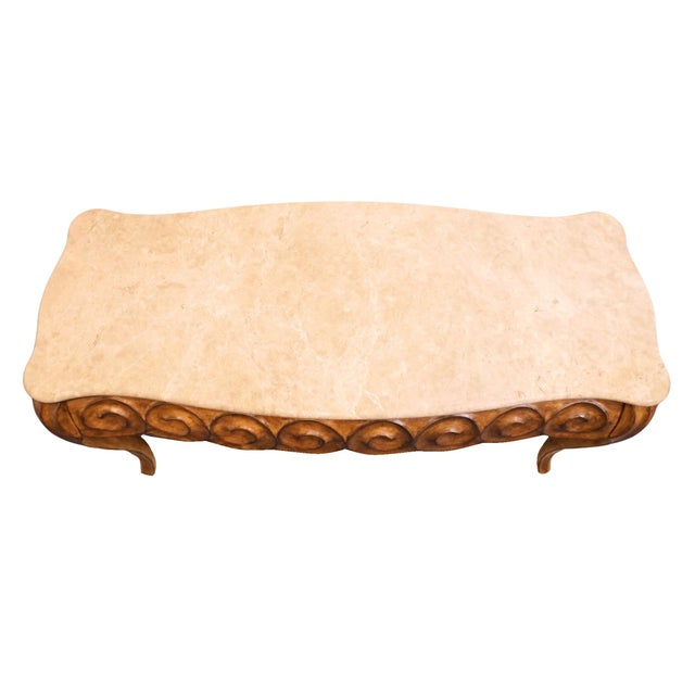 Bernhardt Bernhardt Furniture Walnut Finished Italian Rococo Baroque Revival 60" Console Table W. Granite Top 423-911 For Sale - Image 4 of 9