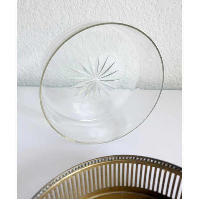 Austrian Art Deco Centerpiece Bowl, Brass & Crystal, 1920s For Sale - Image 10 of 14
