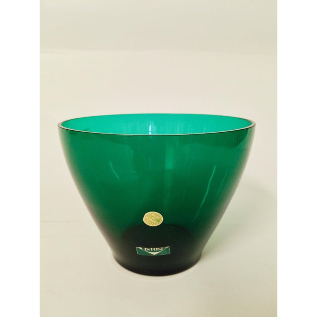 Mid-Century Modern Emerald Green Murano Glass Vase by Vistosi, 1960s For Sale - Image 3 of 5