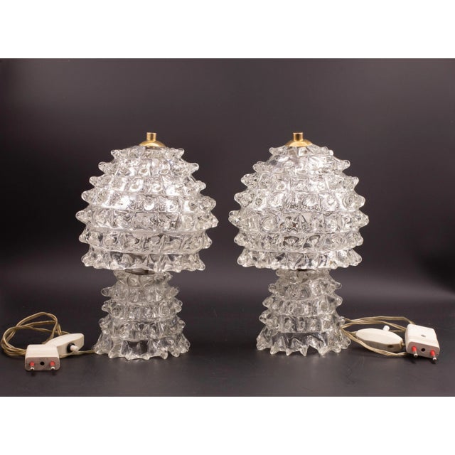 Set of 2 Table Lamps in Rostrato Murano Glass Vase for Barovier & Toso, 1940 For Sale - Image 6 of 11