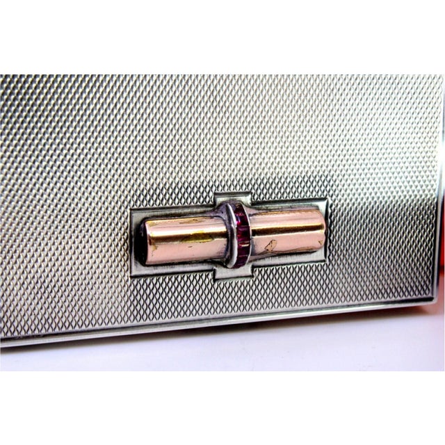 Brushed Silver Toiletry Box with Gold Applications For Sale - Image 4 of 10