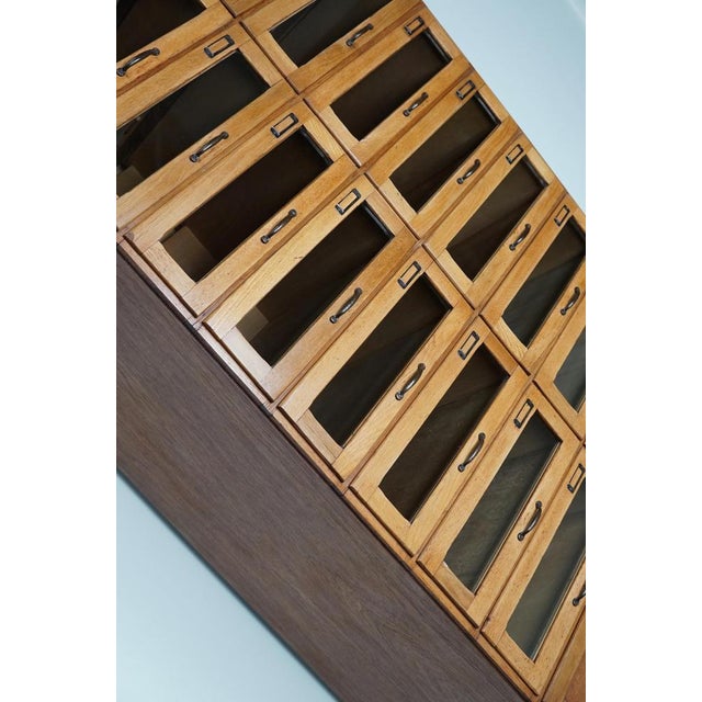 English Haberdashery Shop Cabinet with Glass Fronted Drawers, 1930s For Sale - Image 15 of 16