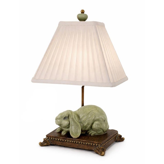 Figurative Vintage Figural Bunny Rabbit Table Lamp With Crackle Glaze For Sale - Image 3 of 11
