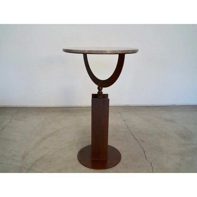 Industrial Art Deco Pedestal Table For Sale In Los Angeles - Image 6 of 13