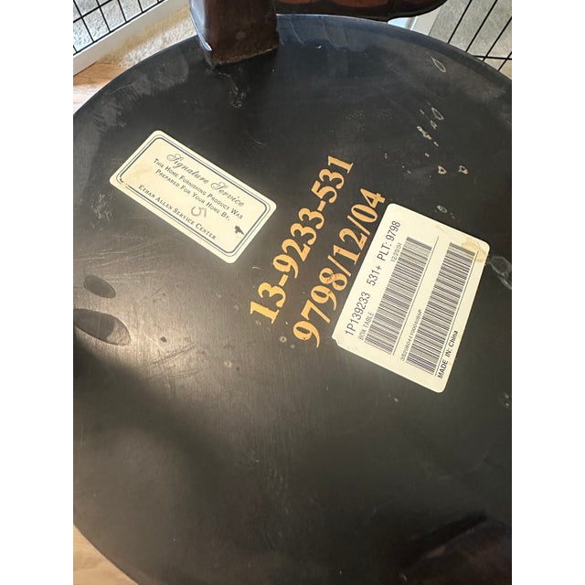 Wood Ethan Allen Chinoiserie Drum Table For Sale - Image 7 of 8