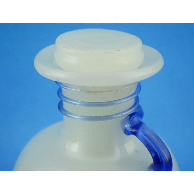 19th Century Milk Murano Glass Perfume Bottle with Blue Cameo attributed to Salviati & C. For Sale - Image 15 of 18