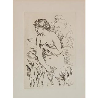 Theodore Duret Etching Pierre-Auguste Renoir La Baigneuse Debouta 1910 For Sale
