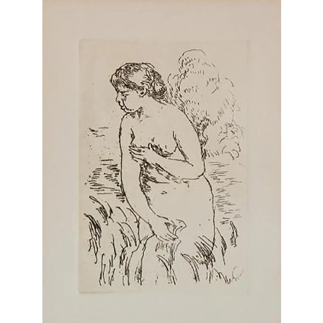 Theodore Duret Etching Pierre-Auguste Renoir La Baigneuse Debouta 1910 For Sale