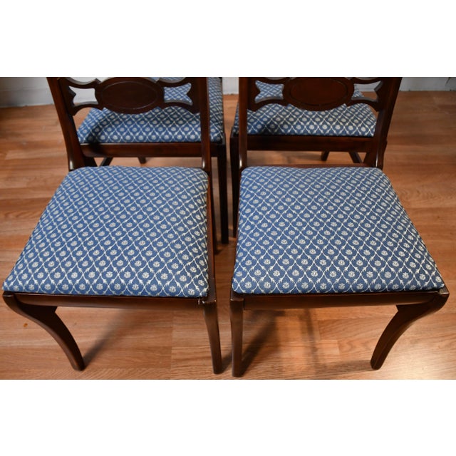 1950 English Regency Style Mahogany Set of Six Dining-Room Chairs 2 Arm & 4 Side For Sale - Image 11 of 14