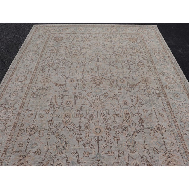 Textile Tabriz Designed Rug in Pale Sand by Keivan Woven Arts 9'10 X 13'8 For Sale - Image 7 of 16