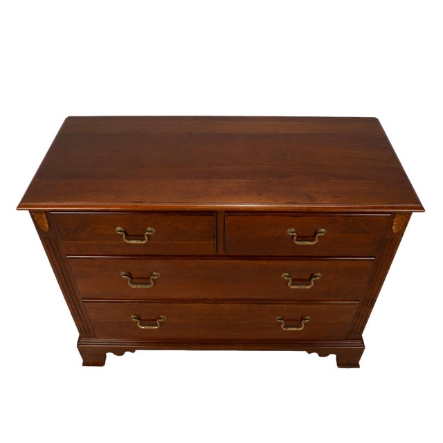1990s Ethan Allen Regent’s Park Cherry Chest of Drawers Dresser W/ Brass Pulls For Sale In Tampa - Image 6 of 18