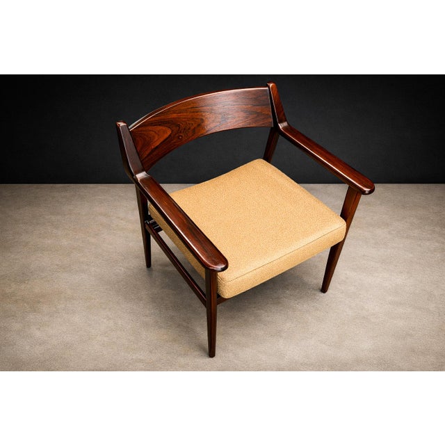 Mid-Century Modern Set of Four Brazilian Rosewood Armchairs / Dining Chairs by Jorge Jabour, Cantù, 1960s - Lot 634–615A For Sale - Image 3 of 18