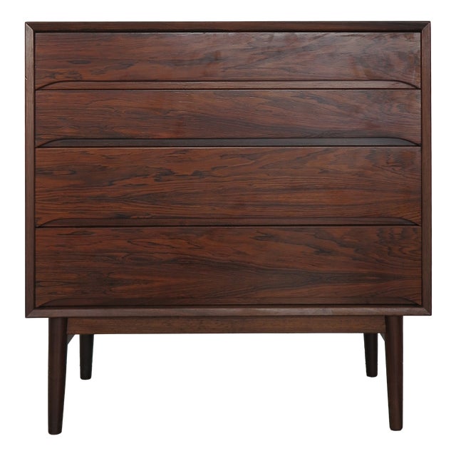 Mid-century Scandinavian Dark Wood Chest of Drawers, Denmark, 1960s For Sale
