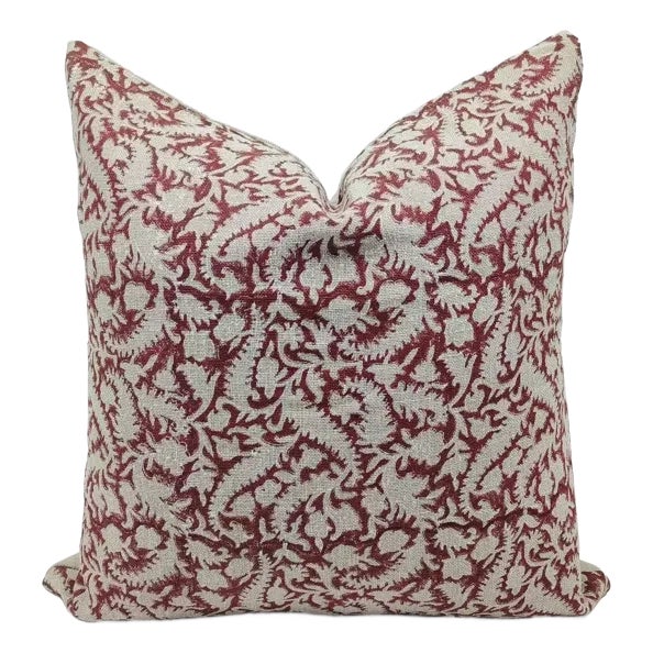 Fabdivine Handcrafted Block Print Pillow Cover Thick Linen 16x16 Inch- Black Forest For Sale