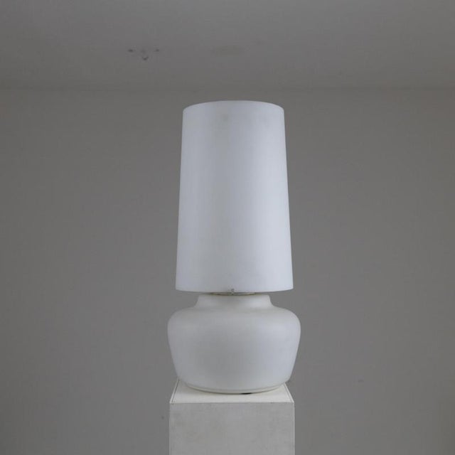 Satin Glass Table Lamp, 1970s For Sale - Image 3 of 9