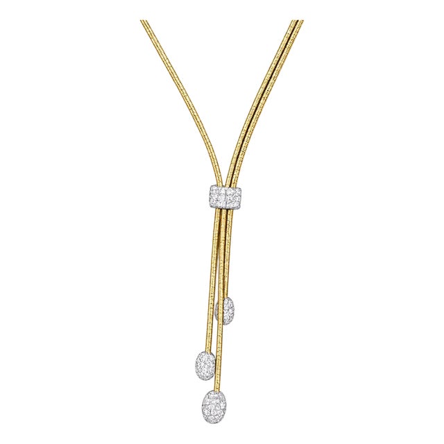 Marco Bicego Santorini Diamond Lariat Necklace For Sale
