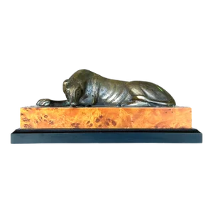 Vintage Boho Greyhound on Burl Plinth