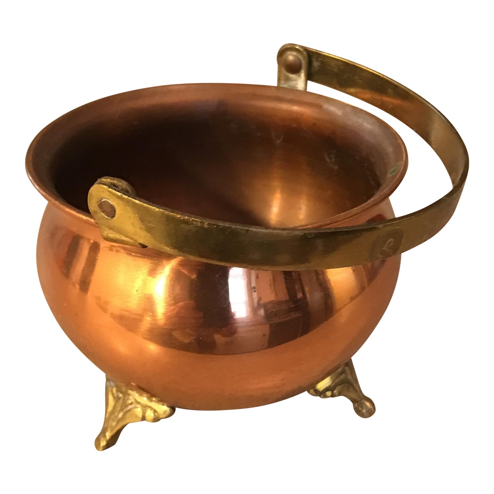 Vintage Brass & Copper Cauldron Chairish