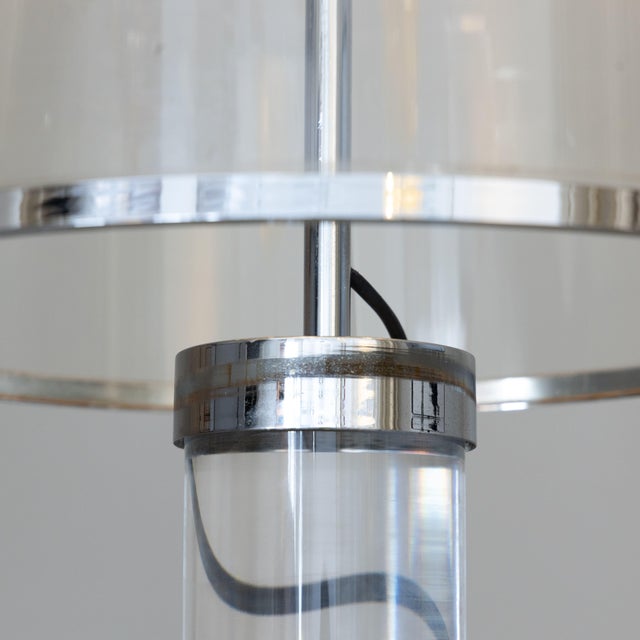 Cylindrical Acrylic Glass Table Lamp, 1970s For Sale - Image 6 of 10
