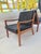 Pair of solid Teak 1960s Senator Lounge Chairs designed by Ole Wanscher for France & Son Denmark. Original Teak and...