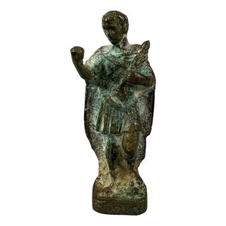 Roman Emperor Statuette in Bronze For Sale