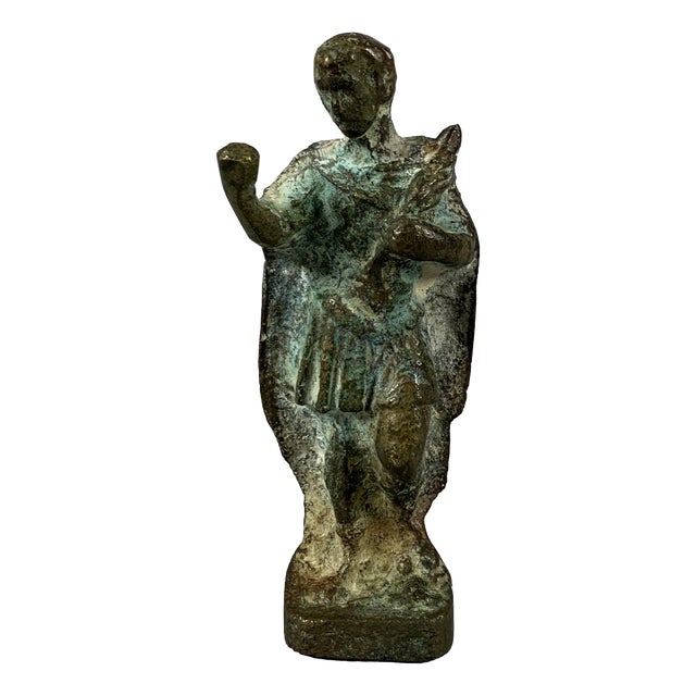 Roman Emperor Statuette in Bronze For Sale