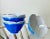 Mid 20th Century Mid 20th-Century Lotus Porcelain Nesting Bowls in Sea Blue & White - Set of 5 For Sale - Image 5 of 13