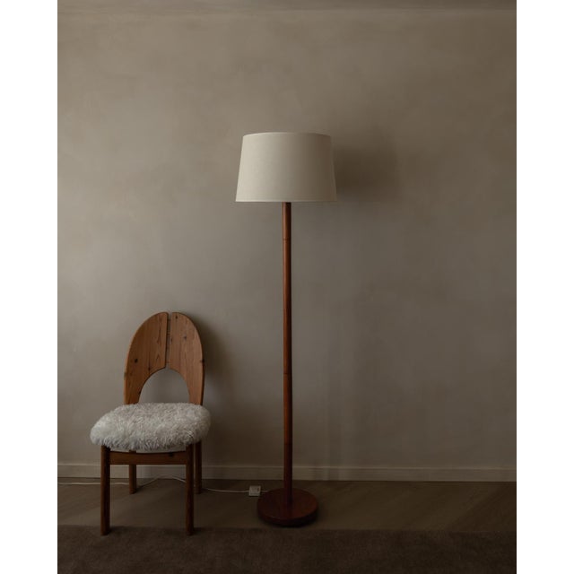 Vintage Scandinavian Modern Teak Floor Lamp with Fabric Shade, 1960s-1970s For Sale - Image 10 of 10