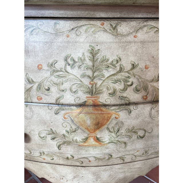 This is a charming small French hand painted commode. Perfect right by your bed for lavender sachets and any decorative...