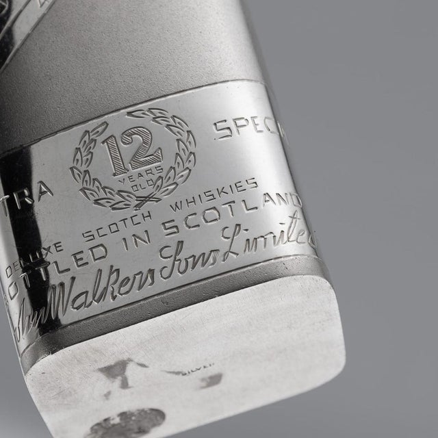 Small 20th Century Novelty Silver Whisky Bottle from Johnnie Walker For Sale - Image 18 of 18