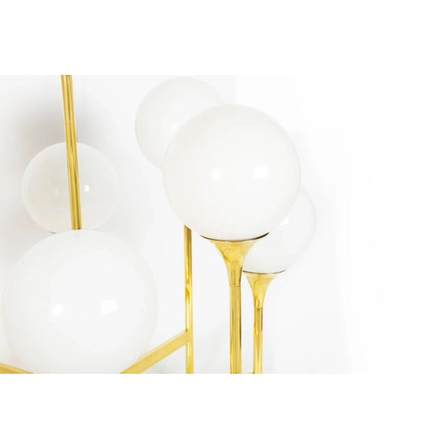 Mid-Century Modern Mid-Century Polished Brass Eight-Light Chandelier by Gaetano Sciolari Ca. 1970s For Sale - Image 3 of 12