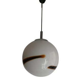 Mid Century Modern Murano Mazzega Globe Pendant by Nason For Sale