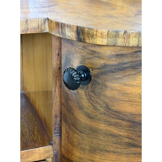 European Art Deco Walnut Bedside Tables, 1930s, Set of 2 For Sale - Image 3 of 10