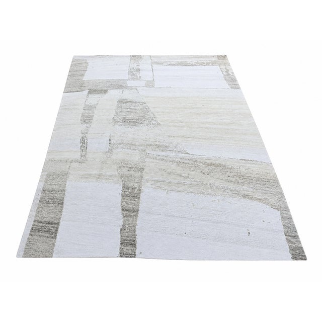 Rh Nihal Wool Rug – 10' × 14' Multi Grey | 100% Hand-Spun Wool | Hand-Knotted | Abstract Geometric Design | Made in Nepal For Sale - Image 15 of 18