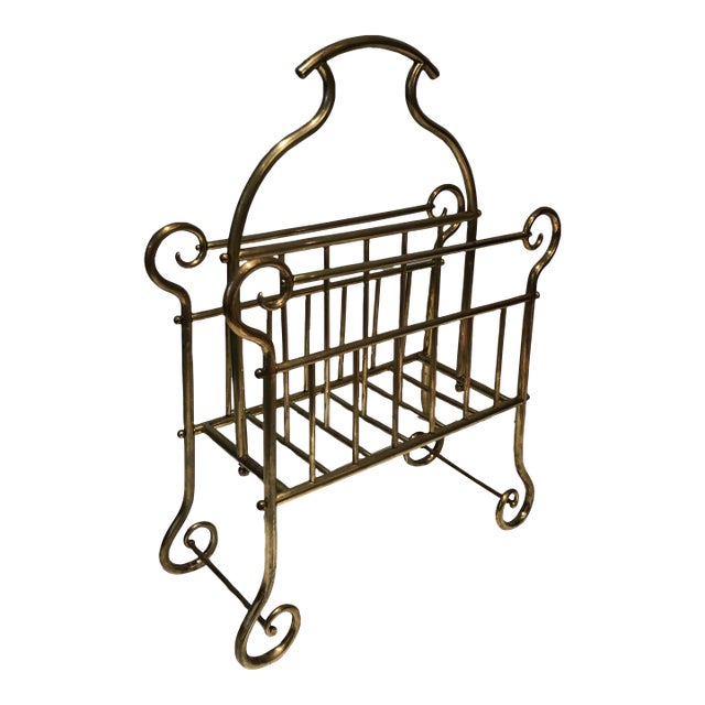 Brass Magazine Rack. French Work, circa 1900 For Sale