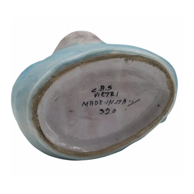 Sculptural Pottery Fish Vase from C.A.S. Vietri, Italy, 1950s For Sale - Image 6 of 9