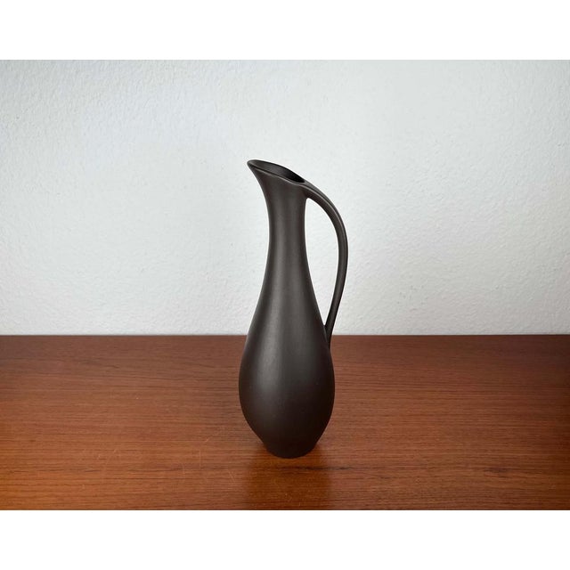 Ceramic Mid-Century Modern Minimalist Wormser Terra-Sigillata Pottery Carafe Vase, Germany, 1960s For Sale - Image 7 of 13