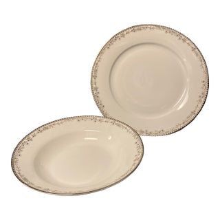 Flowering Meadow by Gorham Dinner Plate and Large Soup Bowl- 2 Pieces For Sale