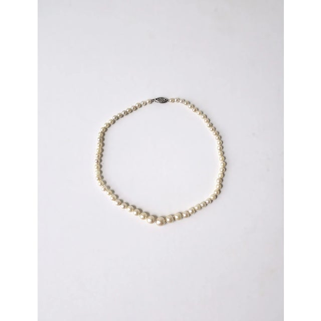 Pearl Choker Necklace 14kt Gold Clasp, Circa Mid-20th Century For Sale - Image 4 of 9