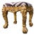 Mid 20th Century Hollywood Regency Giltwood Stool With Figural Carved Legs and Ralph Lauren Zebra Upholstery For Sale