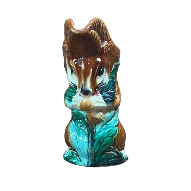 Orchies French Majolica Squirrel Pitcher Orchies, Circa 1890 For Sale - Image 4 of 5