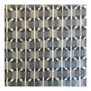 Galbraith & Paul Bertram Blue on Natural Linen Fabric - 4 1/2 Yards For Sale