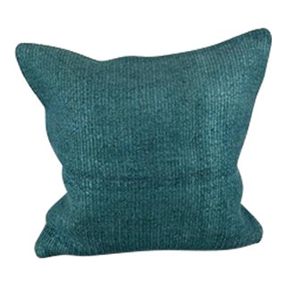 20 x 20 Hemp Pillow Turkish Cushion Natural Blue Pillow Cushion For Sale