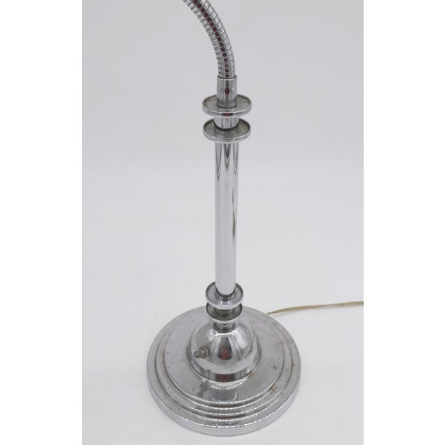 Mid 20th Century Vintage Chrome Gooseneck Table Lamp For Sale - Image 5 of 9