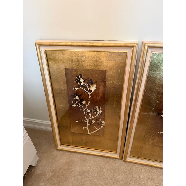 2000 - 2009 John-Richard Gold Leaf Branches I & II – Matching Pair – Botanical Art For Sale - Image 5 of 9