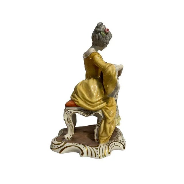 Ceramic Figurine of Lady Playing from Capodimonte, 1800s For Sale - Image 4 of 6