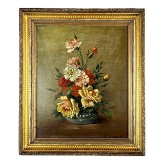 French School Artist, Floral Still Life, Early 20th Century, Oil Painting on Canvas, Framed For Sale