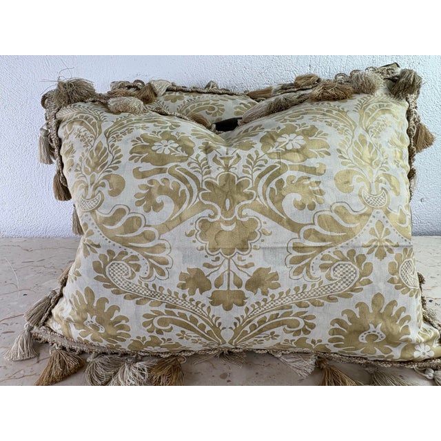 Vintage Handcrafted Italian Fortuny Pillows/a Pair For Sale - Image 9 of 10