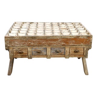 Storage Table with 54 Drawers For Sale